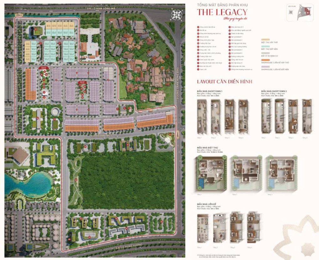 Mặt bằng phân khu The Legacy Heragon City Nam Ngạn